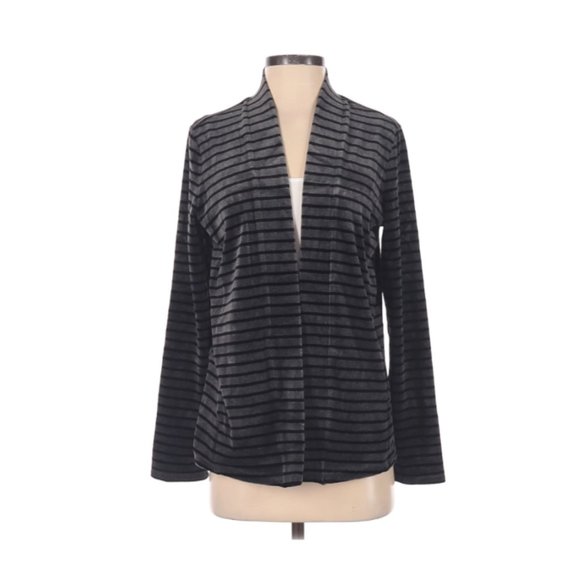 Talbots ~ Velour striped open cardigan - Picture 1 of 6